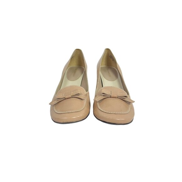 Enzo Angiolini Beige Tan Leather Kitten Heels Classic Women Office Shoes 10 - Picture 3 of 11
